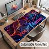 Abstract Geometric Theme Customized Mouse Pad Personalized Print Name Text Desk Mat For Home Office Table Decor