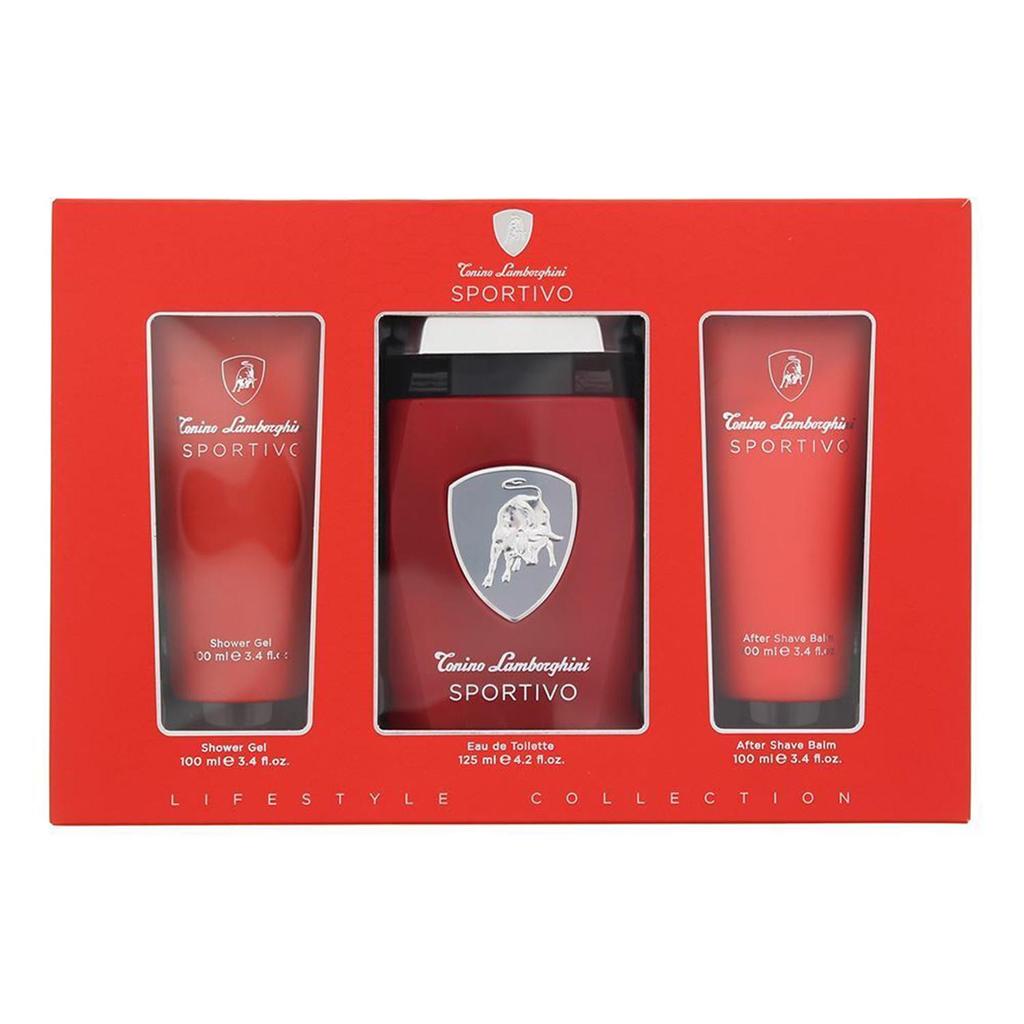 Tonino Lamborghini Sportivo Eau De Toilette 125ml Spray Gel De Ba? 100ml Balsamo After Shave 100ml