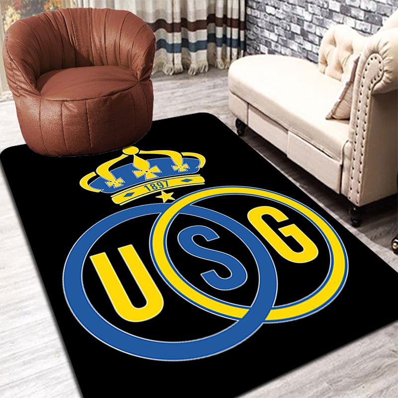 Union Saint Gilloise Pattern Rug Floor Mat for Living Room or Bedroom Soft and Comfortable Carpet a Gift for Birthday and Holiday.