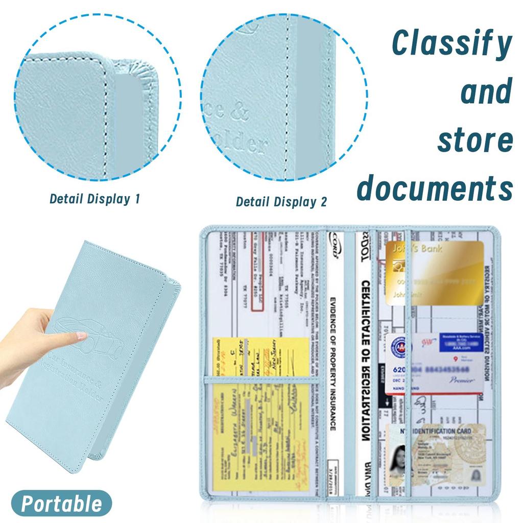 Кожаный держатель для регистрационного удостоверения и страхового полиса автомобиля, держатель для документов на автомобиль с магнитным замком
