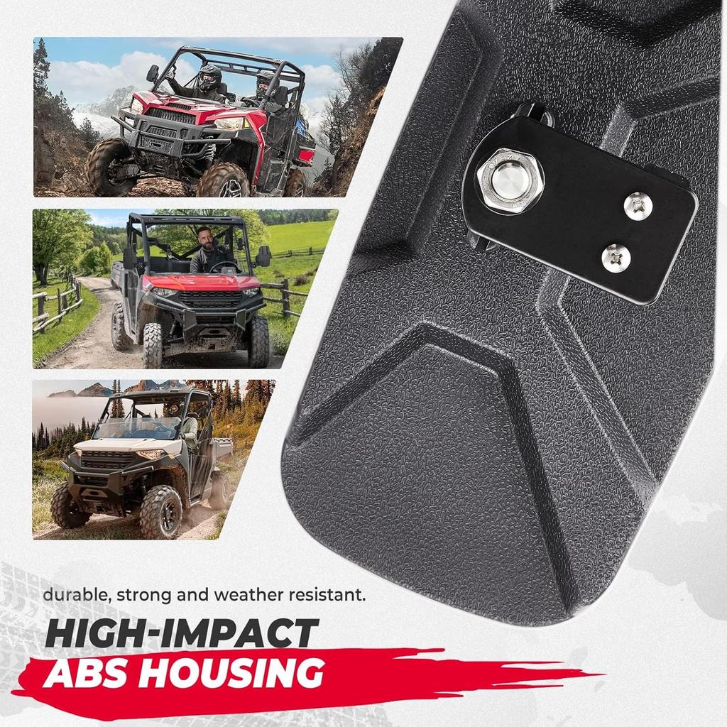 KEMIMOTO UTV Rear View Mirror Compatible With Polaris Ranger 500 570 900 XP 1000 XP/Crew 2017-2025 With Factory Drop Down Mounting Tab, UTV Panoramic