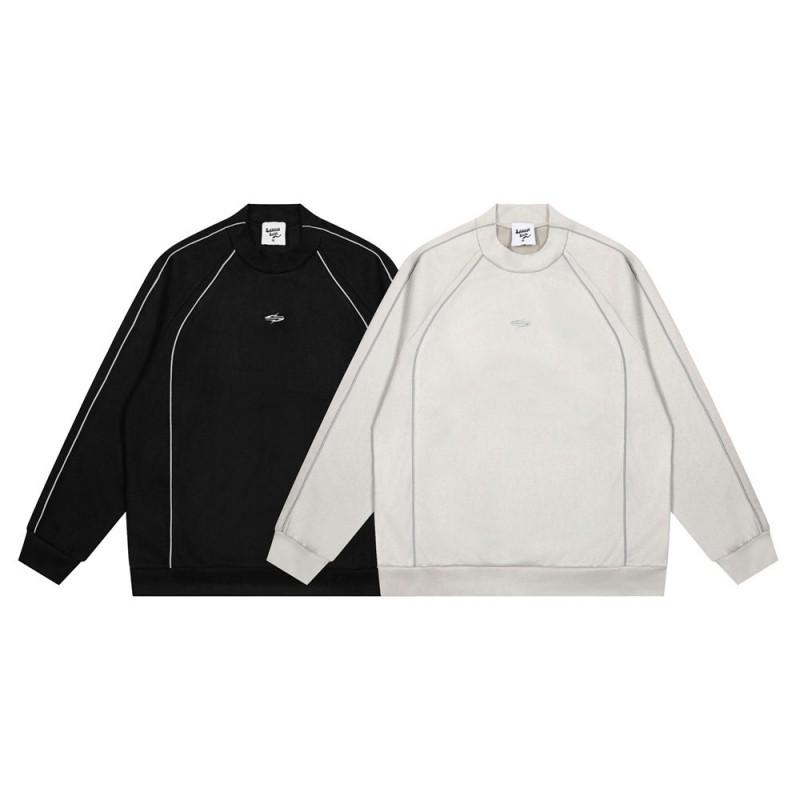 Mens Loose Fit Pullover Sweatshirt Casual Long Sleeve Stand Collar Top Streetwear Style