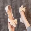 Women High Heels 2024 Spring Summer New Hollow Girl Pointed Pearl Bow Stiletto Heels Party Single Shoes Female Pumps Sandanls