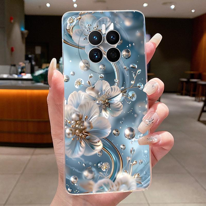 Phone Case For Huawei Mate 50 50E Butterfly Bow Protective Casing For Huawei Mate 50 Pro Transparent Soft Silicone TPU Cover