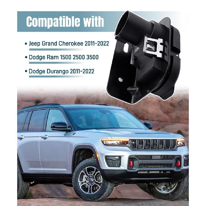 7-Way Trailer Wiring Connector Plug Fit For Dodge Durango 2011- Dodge Ram 1500 2500 3500 Jeep Grand Cherokee 2011- Replace 56055632AC 68014986AB