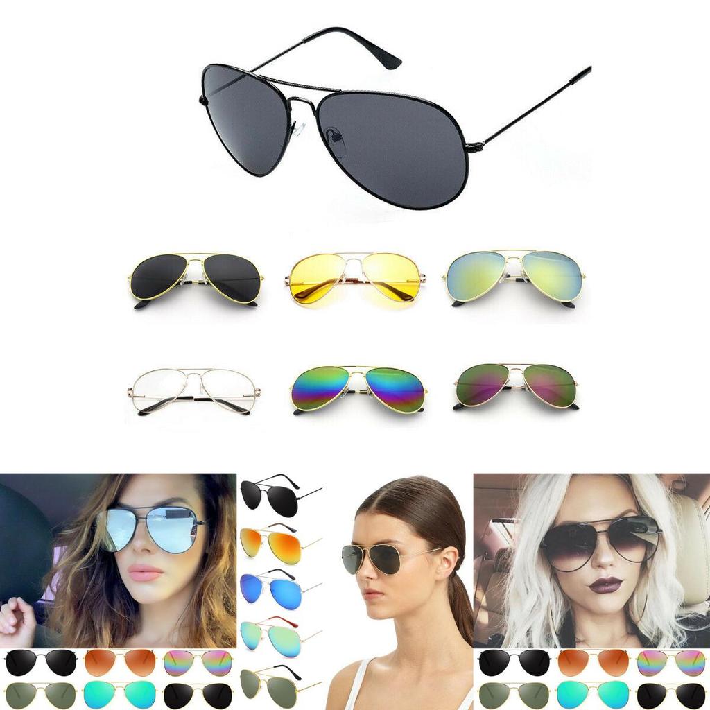 Винтажные солнцезащитные очки оверсайз с зеркальными линзами для женщин и мужчин с металлической оправой