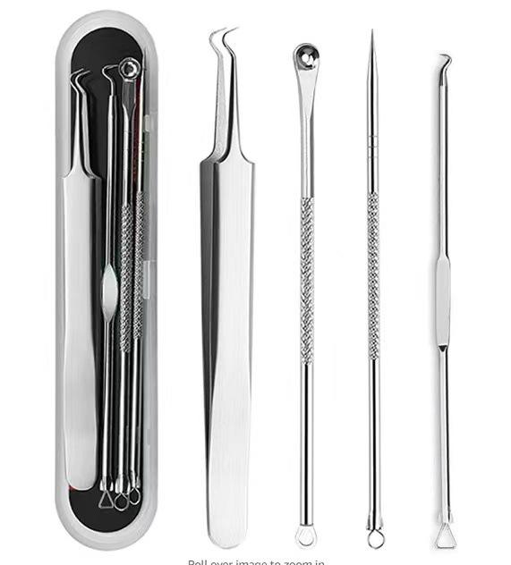Набор игл для удаления акне из нержавеющей стали: Пинцеты для удаления черных точек и инструменты для выдавливания для салона красоты