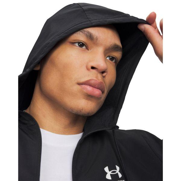 Under Armour Rival SS25 модная удобная универсальная куртка с капюшоном мужская куртка черная 1390149-001