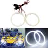 2 Pcs White 80MM Car Angel Eyes Halo Rings COB Light Circle Ring LED Fog Light Bulbs DRL Lamp with Plastic Cover 12V 24V