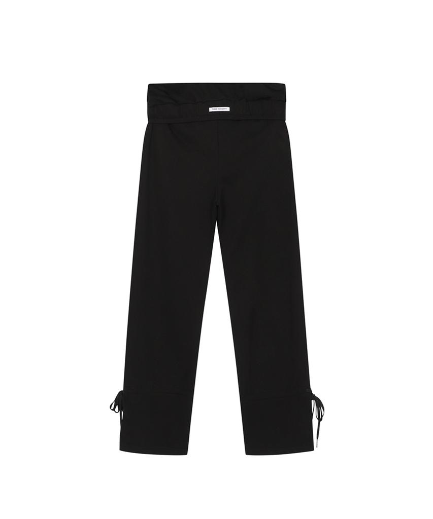 THREE TO EIGHTY Fold String Shirring Pants Black