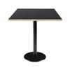 Table 70 X 70 Cm - Black Rome Model with Wooden Edges