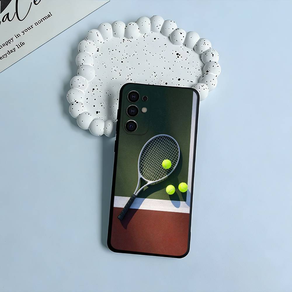 Популярный спорт - Чехол для телефона с теннисом для Samsung S25, S24, S21, S22, S23, S30, Ultra, S20, Plus, Fe, Lite, Черный Мягкий Силикон