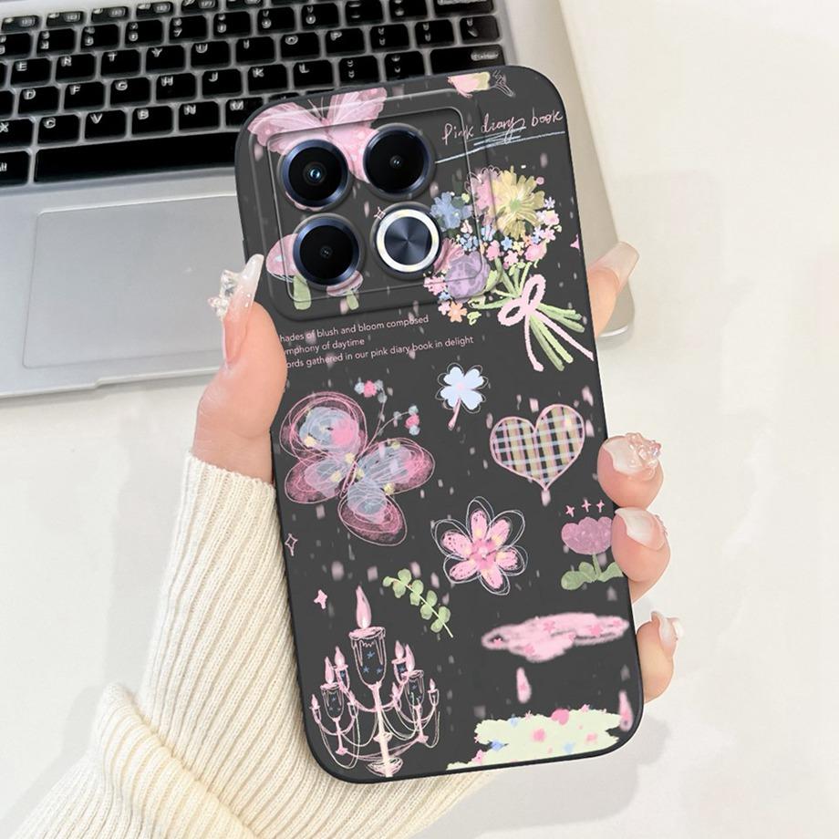 For Infinix Note 40 5G X6852 Phone Case Silicone Soft Back Cover For Infinix Note40 X6851 Bumper Dragon Cat Flower Butterfly Bag