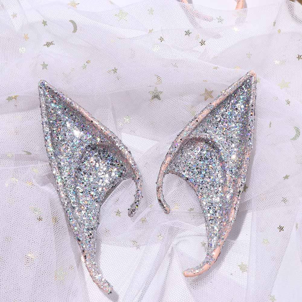 Ear Cuff Jewelry Glitter Latex Ears Angel Elf Ears Women Cosplay Accessories Imitation Makeup Props