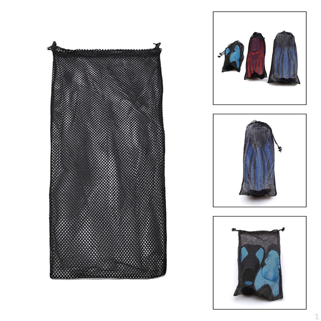 Diving Fins Drawstring Bag Mesh Gear Swimming Flippers Carrier Organizer for Beach