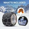 2PCS Snow Chains for SUV/Truck/Car in Snow, Sand, Mud and Ice, Universal Adjustable Emergency Portable Snow Tire Chains(KN150)