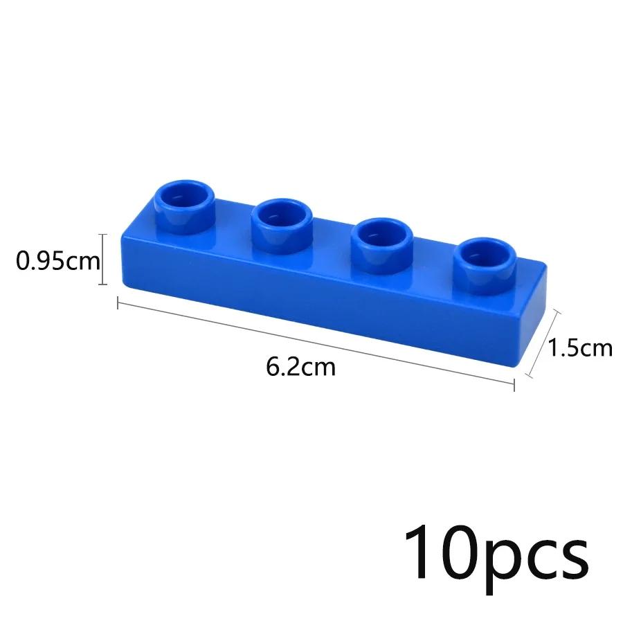 10 шт. Крупные Строительные Блоки 1x4 Точки Оптом Тонкие Фигурки Кирпичики Обучающие Креативные Большого Размера Модели Игрушки Совместимые Duploes