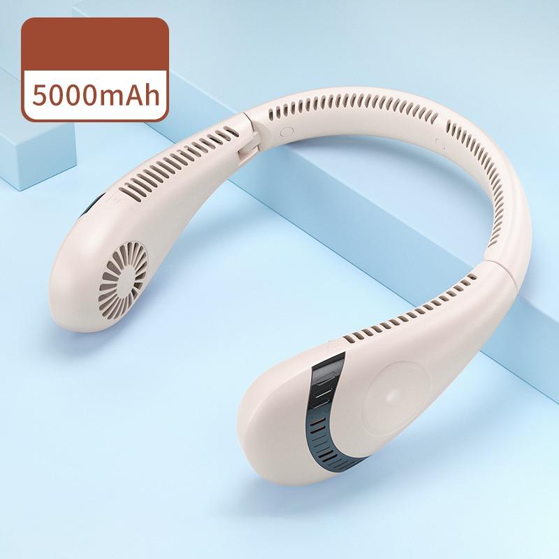 Вентилятор на шею Портативный безлопастной шейный охладитель воздуха с зарядкой от USB Портативный вентилятор Цифровой дисплей Складной летний охлаждающий вентилятор