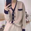 Spring Cardigan Women Korean Version Loose Solid Foreign Double Breasted Cardigan Versatile Soft Glutinous Sweater Coat Women