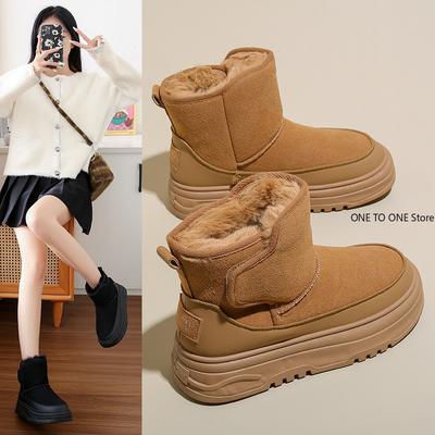 Распродажа модной женской обуви 2024 года, модные женские ботинки на молнии, зимние плюшевые флисовые ботинки для тепла, короткие повседневные зимние ботинки на платформе