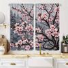 2 шт. штор с принтом цветущей сакуры - Светофильтрующие, Дизайн с кулиской, Полиэфирная микрофибра, Цветочный узор для гостиной и