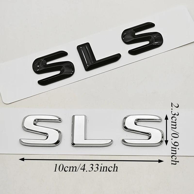 For Mercedes Benz 3D ABS Car Letters Logo SLS Badge Rear Trunk Emblem Decals For Mercedes Benz SLS C197 R197 Tail Marking Accessories