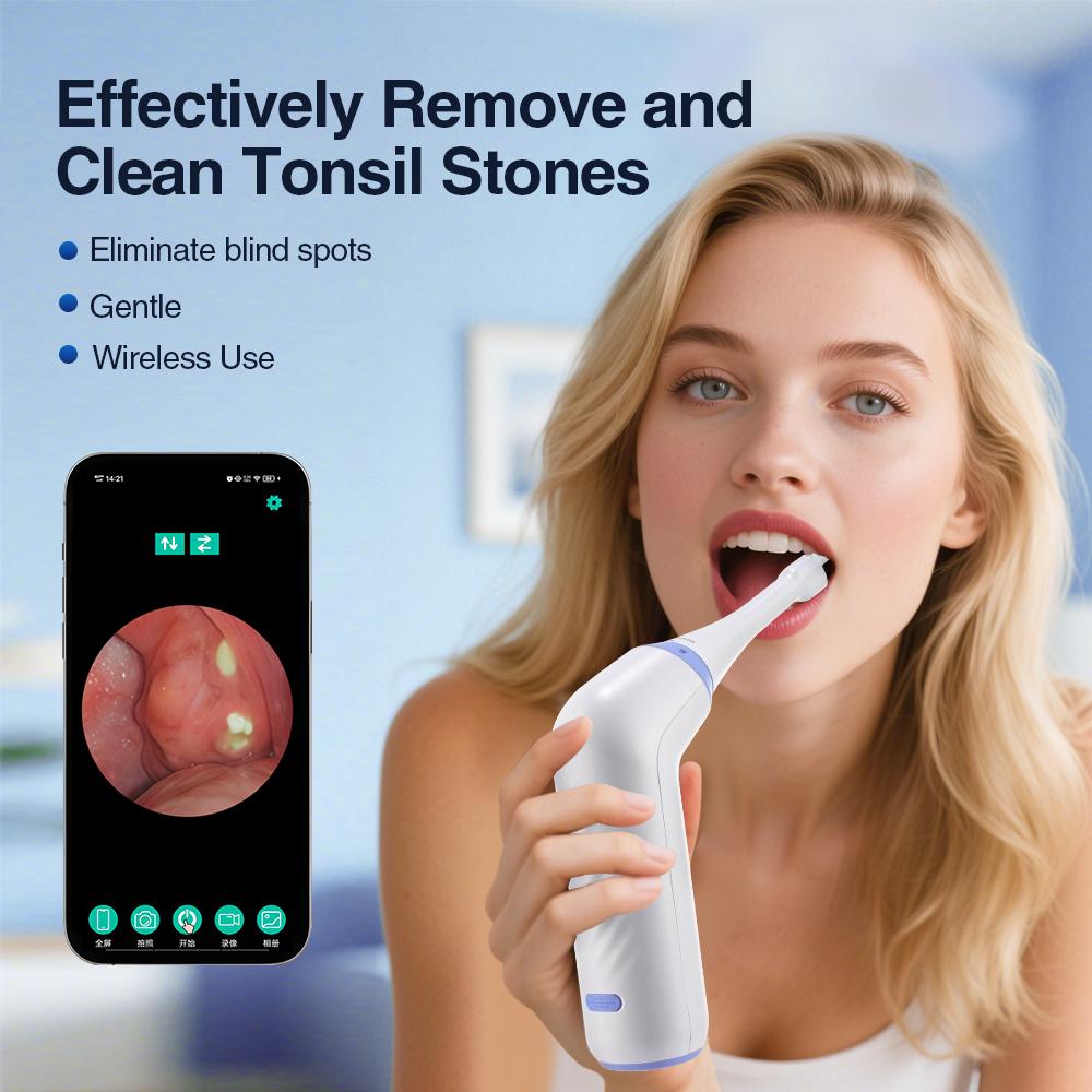 Electric Visual Tonsil Stone Remover Kit with 3 Suction Modes UV Disinfection Oral Care Mouth Cleaning Tool for Tonsil Stones