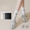Women's Summer Thin Ballet Style Bow Embroidered Boneless Cotton Socks