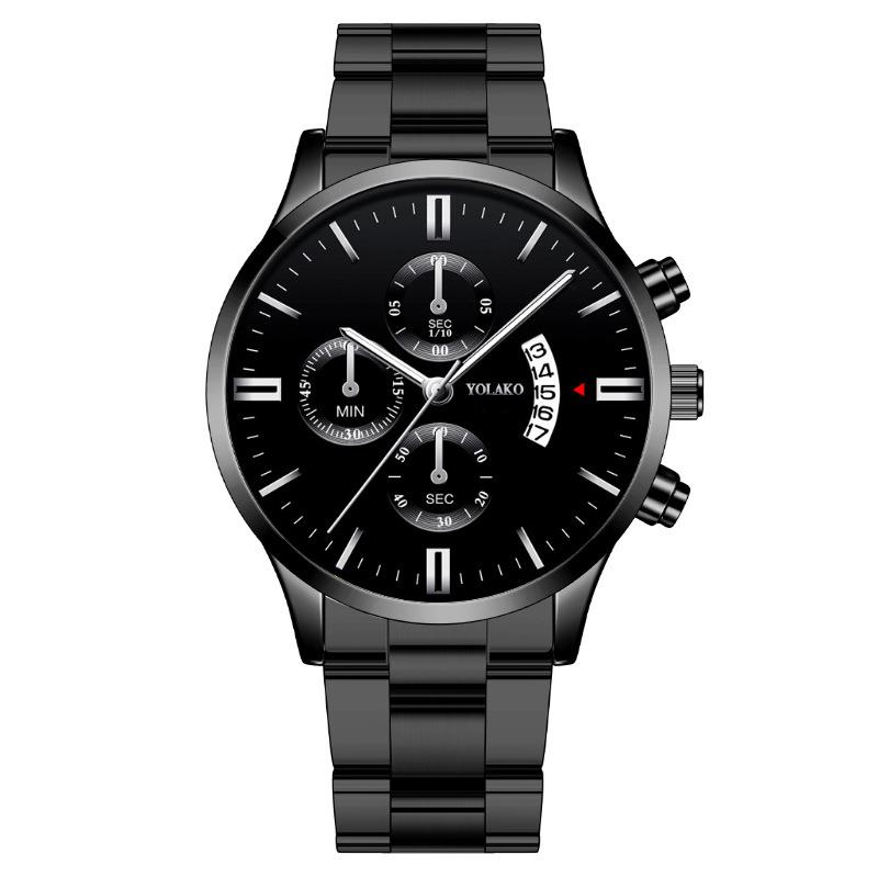 Watch Business Watch Quartz Leather Date Calendar Watch Clock Stainless Steel Luxury Men's Fashion Three Eyes Six Pin Calendar Men's Watch AVE