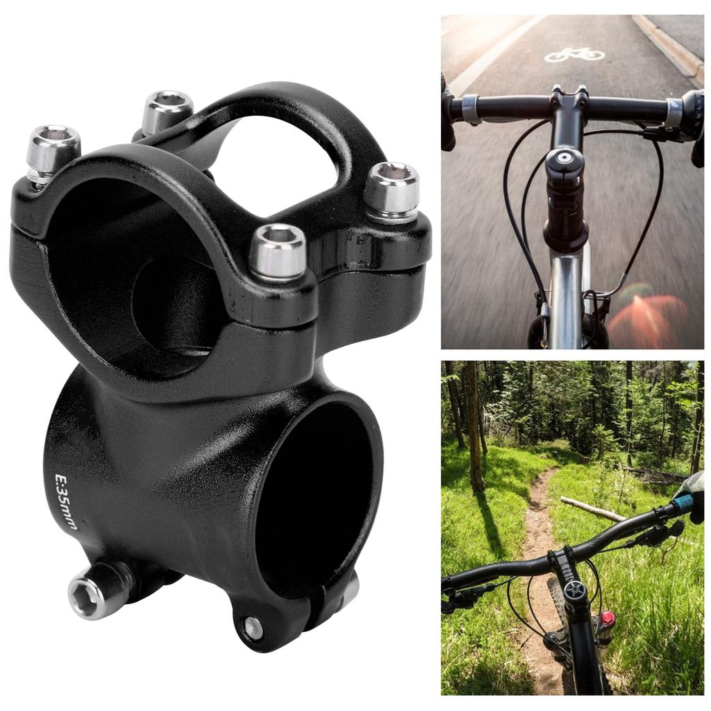 LUNJE 31.8x35mm Bike Handlebar Short Stem Riser Aluminum Alloy Hollow Stem