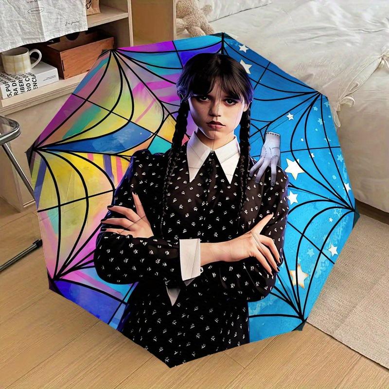 1pc Wednesday Characters Themed High-quality Umbrella,Automatic Opening and Closing Umbrella,Multi-functional Umbrella G0811366