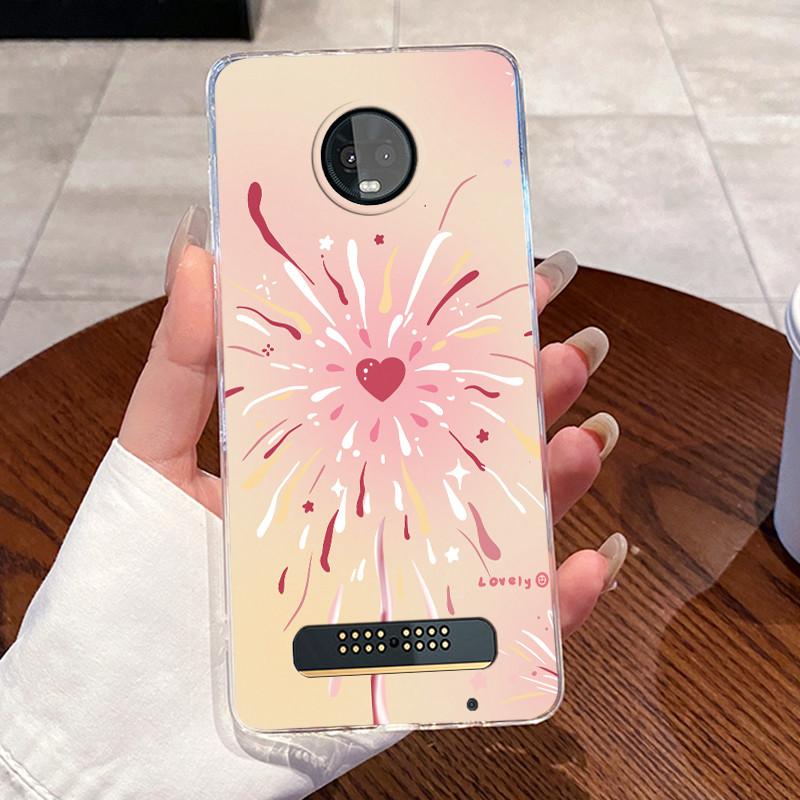Гелевый чехол для Motorola Moto Z3 Play Funda Coque Прозрачный силикон Мягкий ТПУ Задняя крышка Милый Котик Кролик Сердце Защитный чехол Capa