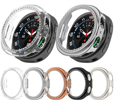 Bling PC Полый Защитный Чехол Для Samsung Galaxy Watch8 40мм 44мм Чехол с Бриллиантовыми Кристаллами Жесткая Крышка Защитная Оболочка Бампер для Часов