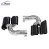 18-24 Model Porsche Quad Round Black Titanium Tailpipe Exhaust Tip