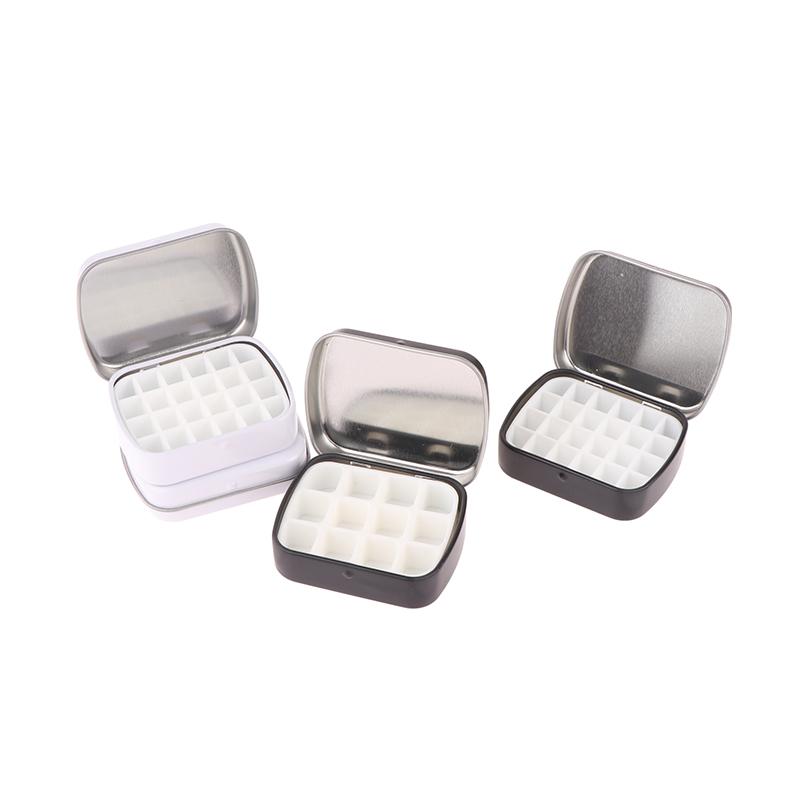 Портативная пустая жестяная коробка для акварельных красок, 12/24 сетки, мини-палитра для акварельных красок, лоток для красок для путешествий, товары для рукоделия