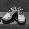 Весенняя мода туфли на платформе с увеличенным голенищем корейская версия универсальные повседневные туфли на среднем каблуке со шнуровкой белые мужские туфли 96590-J