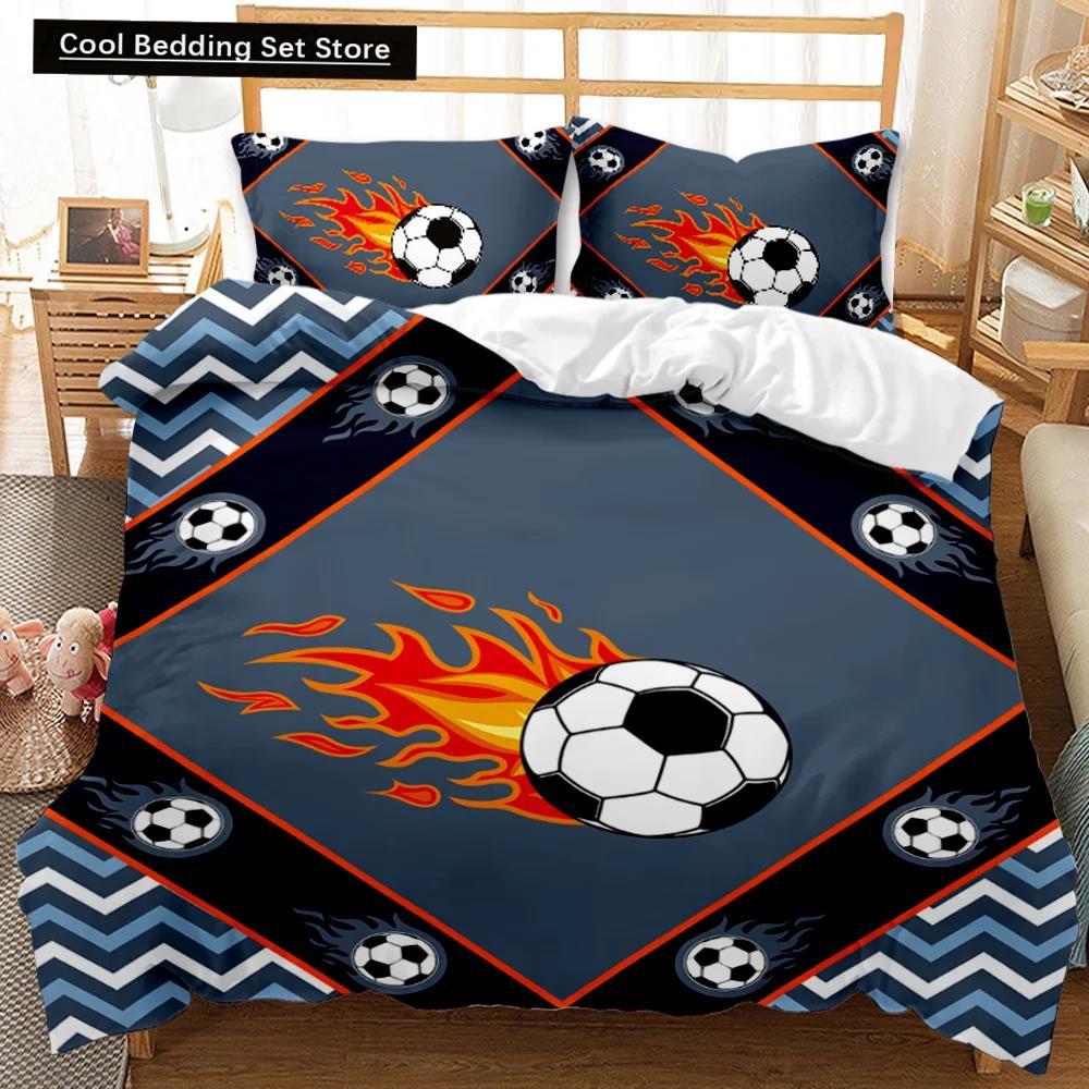 Футбольный пододеяльник Футбольный детский комплект постельного белья 3D одеяло покрывало для мальчиков подростков любителей спорта двойной Queen King полиэстеровый стеганый чехол