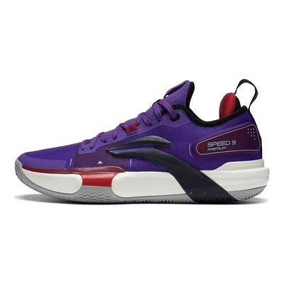 Баскетбольные кроссовки Li Ning Flash 9 Premium Shock Absorbence Anti-Slip Durable Support Low-Top для мужчин, кроссовки Ultraviolet ABAS071-3