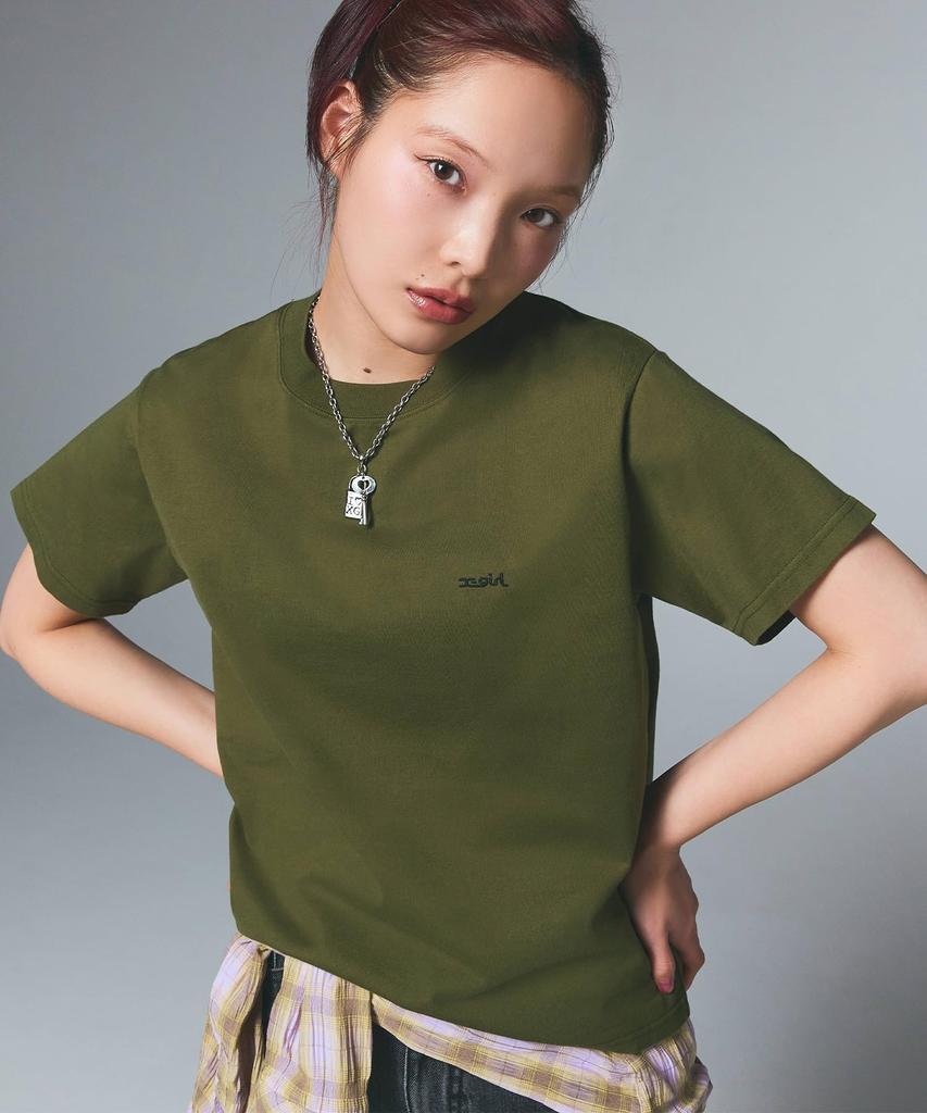 Casual FACE TEE OLIVE X-girl S/S Women's