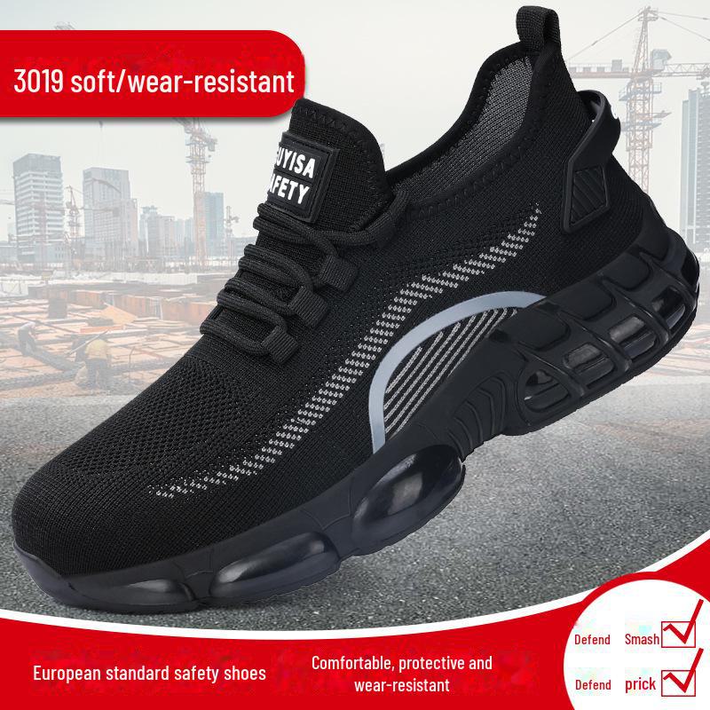 Мужские легкие защитные ботинки со стальным носком — защита от ударов и проколов, вращающаяся пряжка для осенне-зимних строительных работ