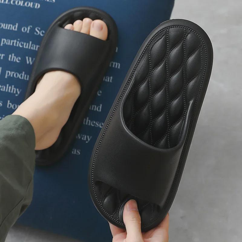 Мужские нескользящие сандалии для ванной комнаты - удобные летние тапочки с мягкой подошвой