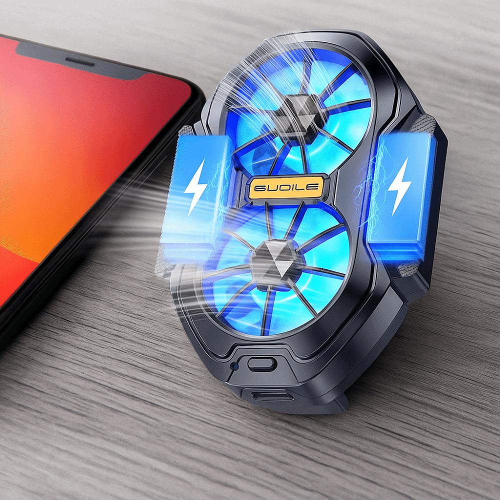 С охлаждением для мобильного телефона с синим светом, воздушным охлаждением, двойным вентилятором, радиатором для киберспорта, прямых трансляций