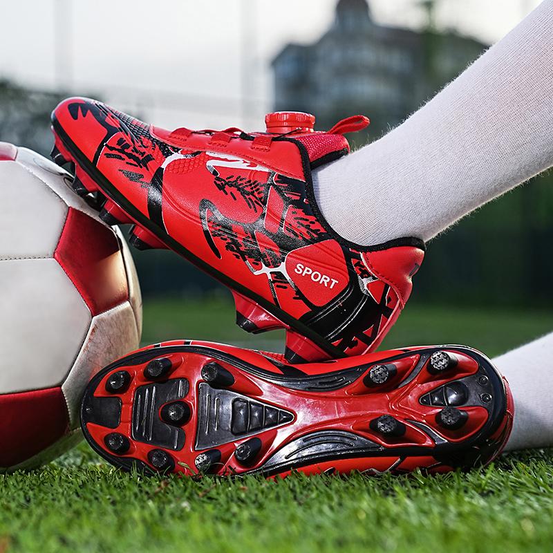 28-39 школьные новые детские футбольные бутсы с вращающейся пряжкой и шипами, футбольные бутсы для детей