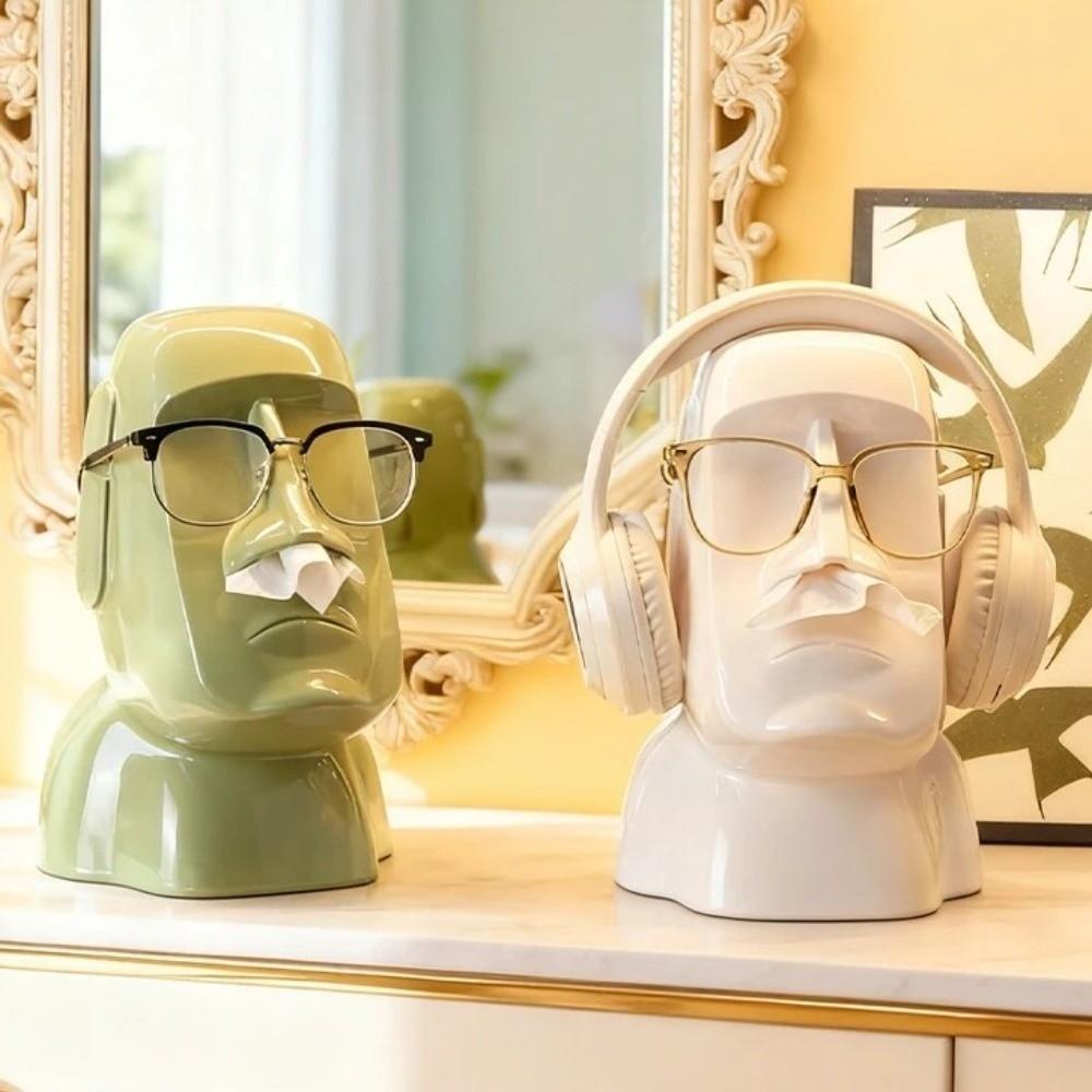 Creative Paper Towel Container Stone Statue Headphone Holder Sunglasses Storage Rack  Household