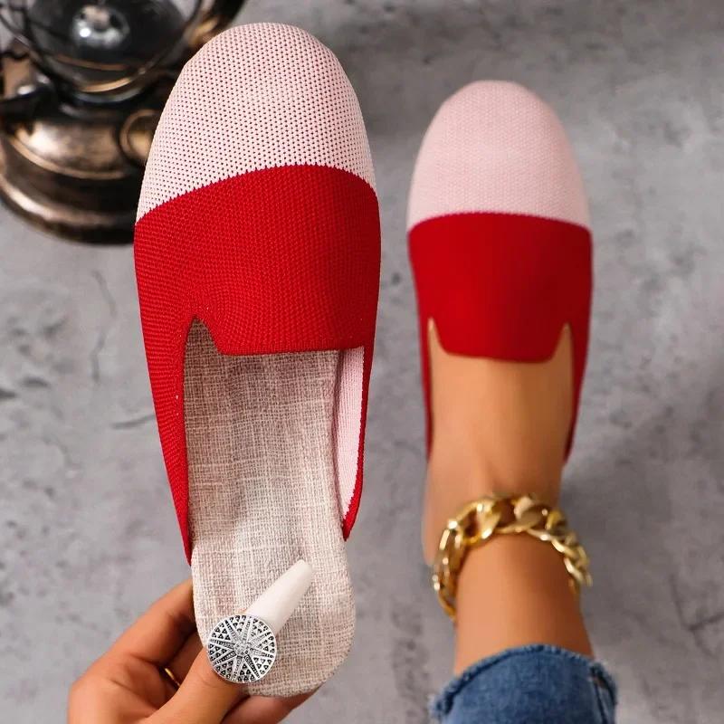 Модная обувь бренда 2024 года для женщин, закрытые женские тапочки, модные повседневные тапочки в тонких тонах, женские новые неглубокие тапочки на плоской подошве