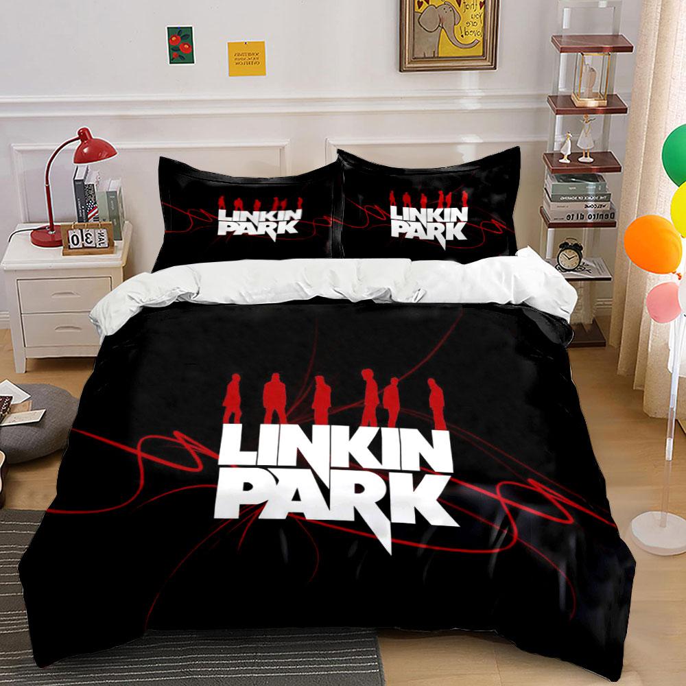 Silhouettes, "Linkin Park" text. Bedding sets Duvet cover sets Duvet covers Pillowcases(1 * Duvet Cover 2 * Pillowcases without duvet insert)