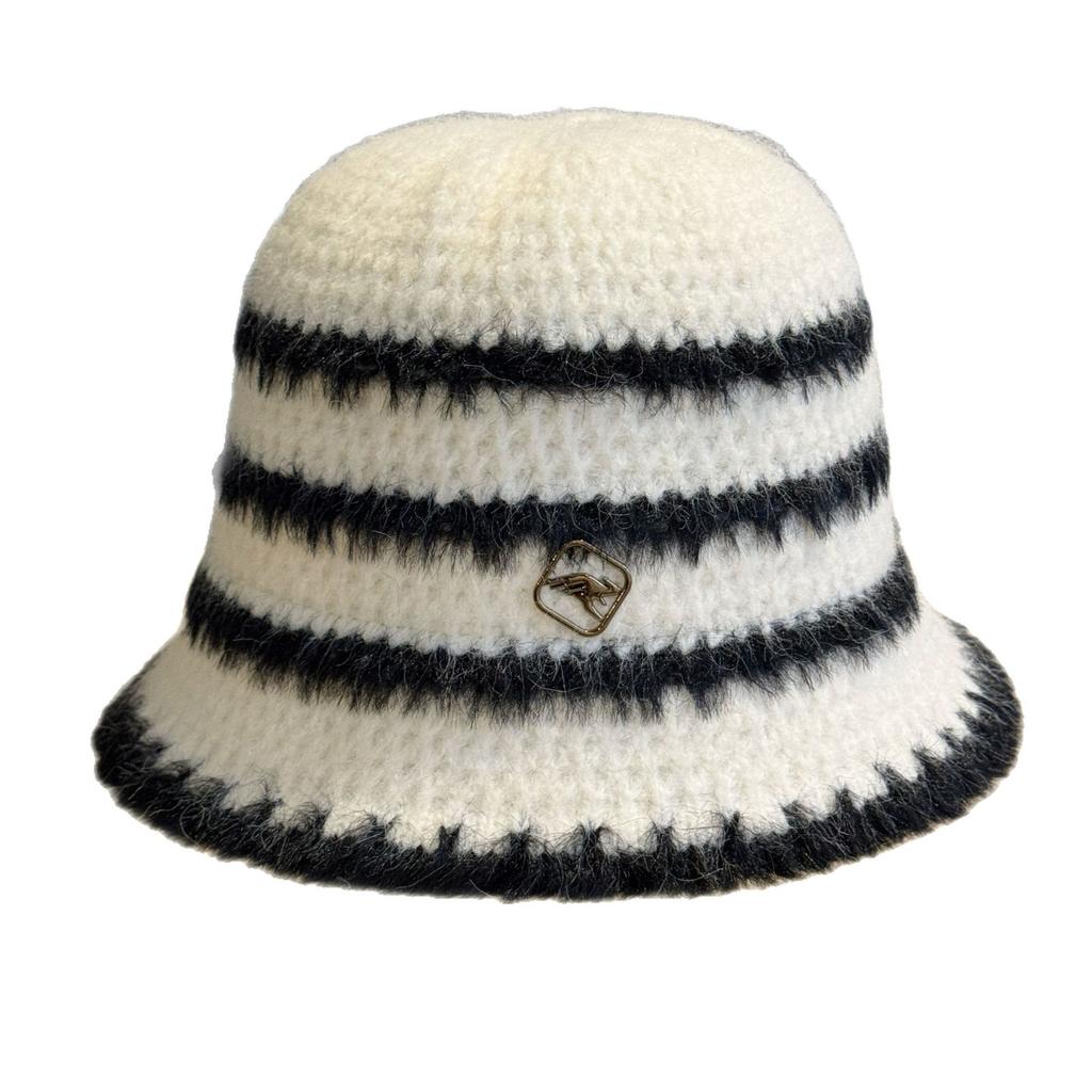 Рыбацкая шляпа Женская Осень и Зима Теплая Защита ушей Подчеркивающая лицо Маленький Размер для большой головы Корейский стиль Универсальная Повседневная Вязаная шерсть