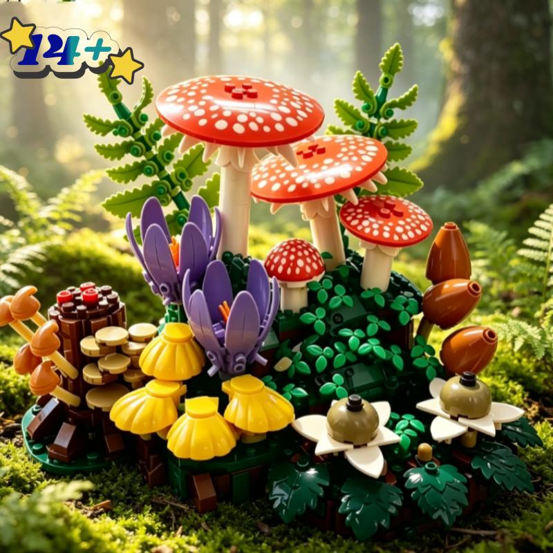 New Arrival Woodland Mushrooms Plant Building Blocks Set 806 Pieces Adult Assembly Creative Display Model Holiday Birthday Gifts