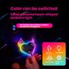 Solar Car Triangle Window Devil Heart Lamp Suction Cup LED Ambient Light USB Rechargeable Wiring Free Atmosphere Neon Light