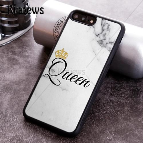 Krajews KING QUEEN CROWN MR MRS Phone Case For iPhone 17 Air 16 15 14 11 12 13 Pro MAX Plus cover shell coque
